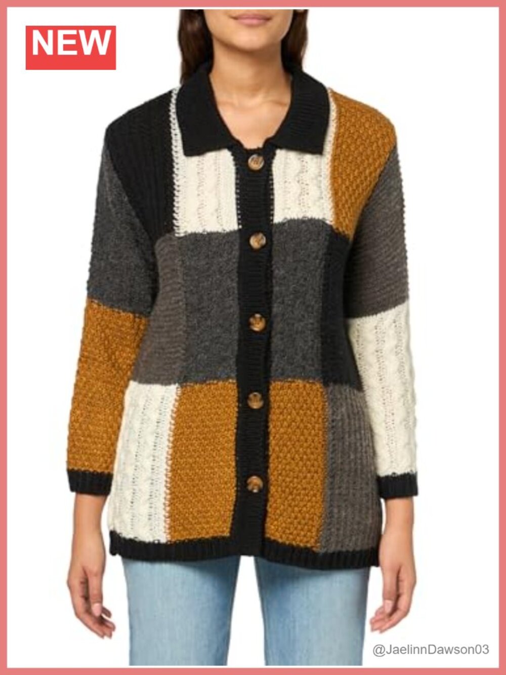 Three Quarters Sleeve Drop Shoulder Button Front Sweater Cardigan